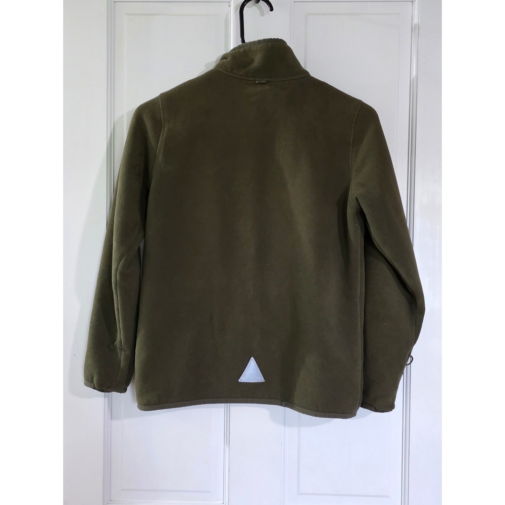 Vintage L.L. Bean Full Zip Fleece Jacket Olive Green M 10-12 505066 Reflective - Picture 2 of 7